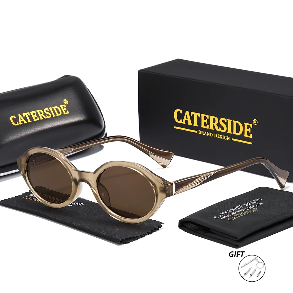 CATERSIDE Retro Herren-Sonnenbrille mit ovalem Rahmen, verschreibungspflichtige Brillen für Damen, Outdoor-Brille für Kurzsichtigkeit, Weitsichtigkeit, Hip-Hop-Brille – Detail 9