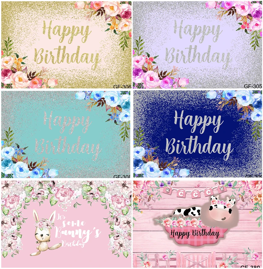 

Photograph Backgrounds Happy Birthday Party Baby Shower Shiny Bokeh Backdrops Decoration Custom Banner Supplies Photozone Props