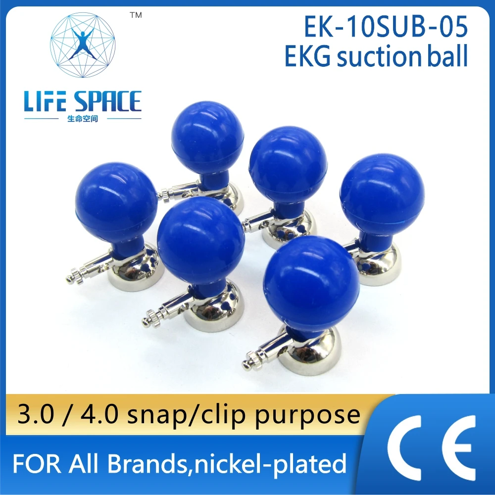 EKG Suction ball Electrodes Nickel-plated multifunctional 3.0 4.0 snap clip For Ecg Ekg Cable Electrocardiograph Machine 6pcs ecg electrodes ekg electrodes 4 pieces limb clamp electrodes 6 pieces suction electrodes nickel plated double purpose bule col