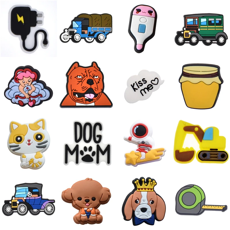 

Single Sales 1Pcs Cute PVC Shoes Charms for Croc DIY Wristband Garden Sandals Decoration Accessories Kids Men Women X-mas Gifts