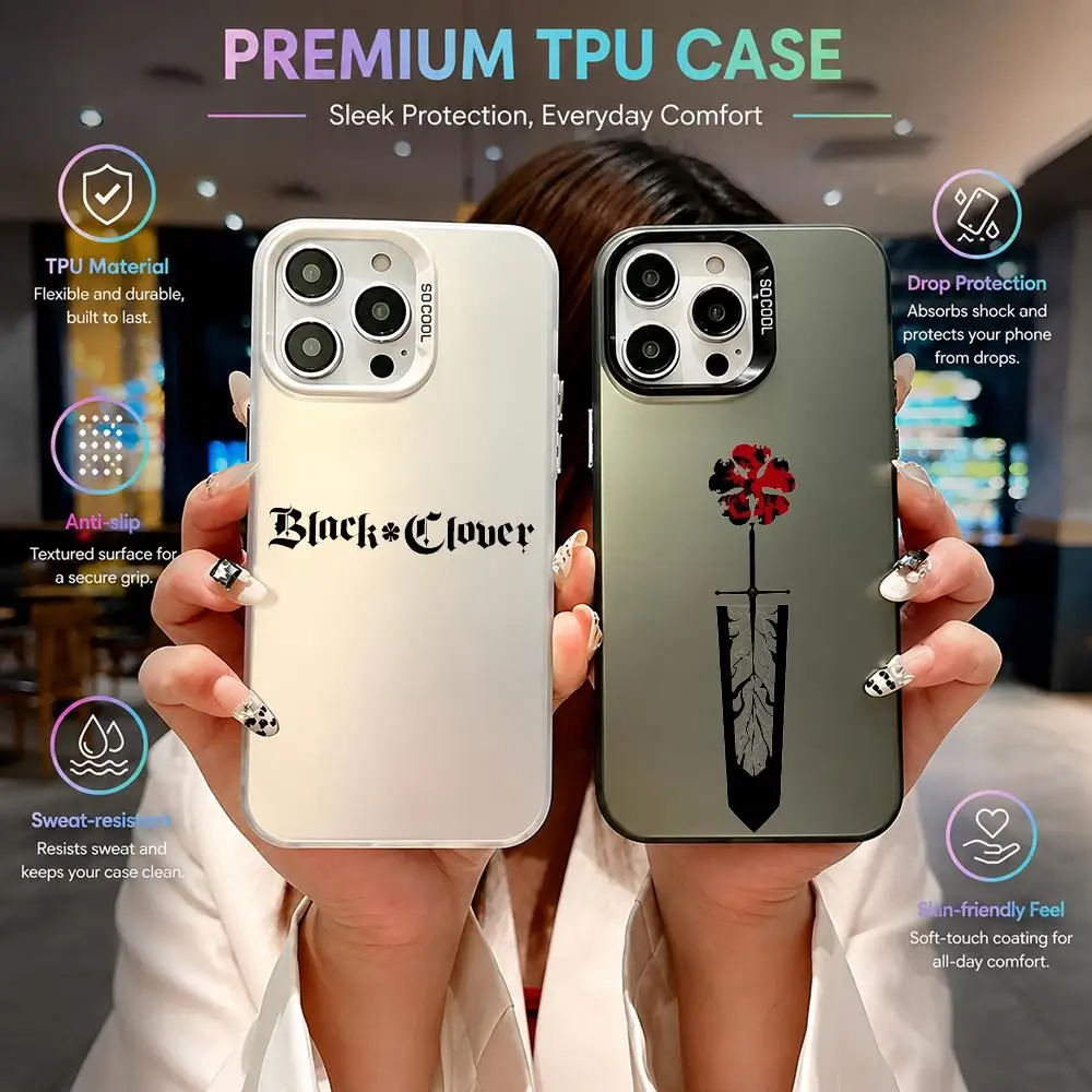 Black Clover Logo Shockproof Color Gradient TPU Phone Case