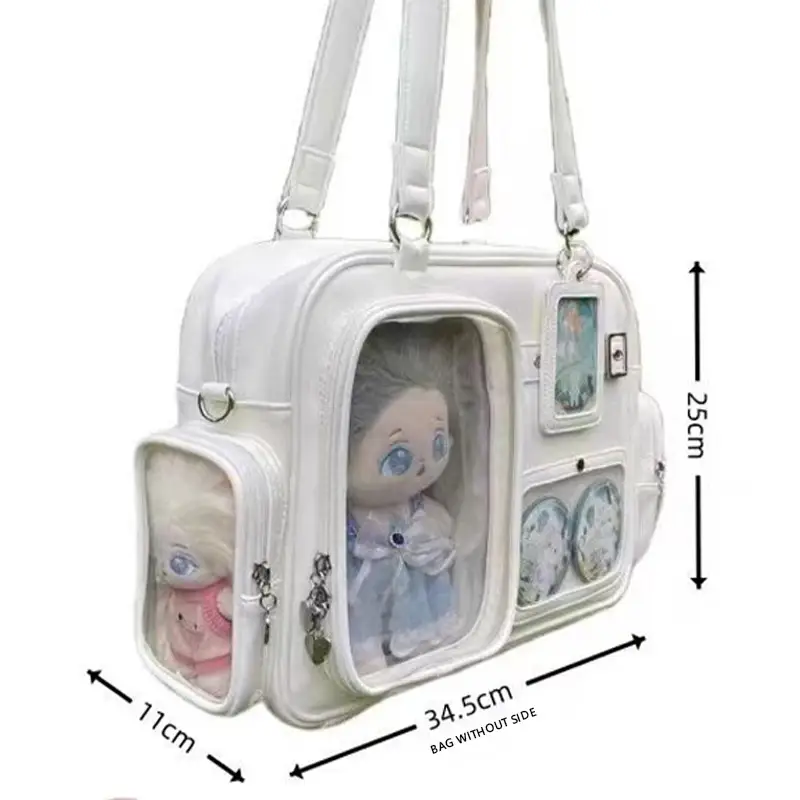 Japanese Tote Bag Fashion Concert Shoulder Bag Student Backpack Transparent Multi-pocket Messenger Bag Zipper Storage Pain Bag - Image 6
