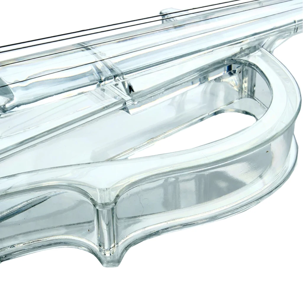 NAOMI 4/4 Electric Violin Transparent Crystal Acrylic Body With Led Light Violin Bow Luminous Clear Electronic Performance