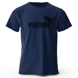 Pumba-Themed Men's Oversized Graphic T-Shirt - 100% Cotton Summer Tee - XXXL (Navy)