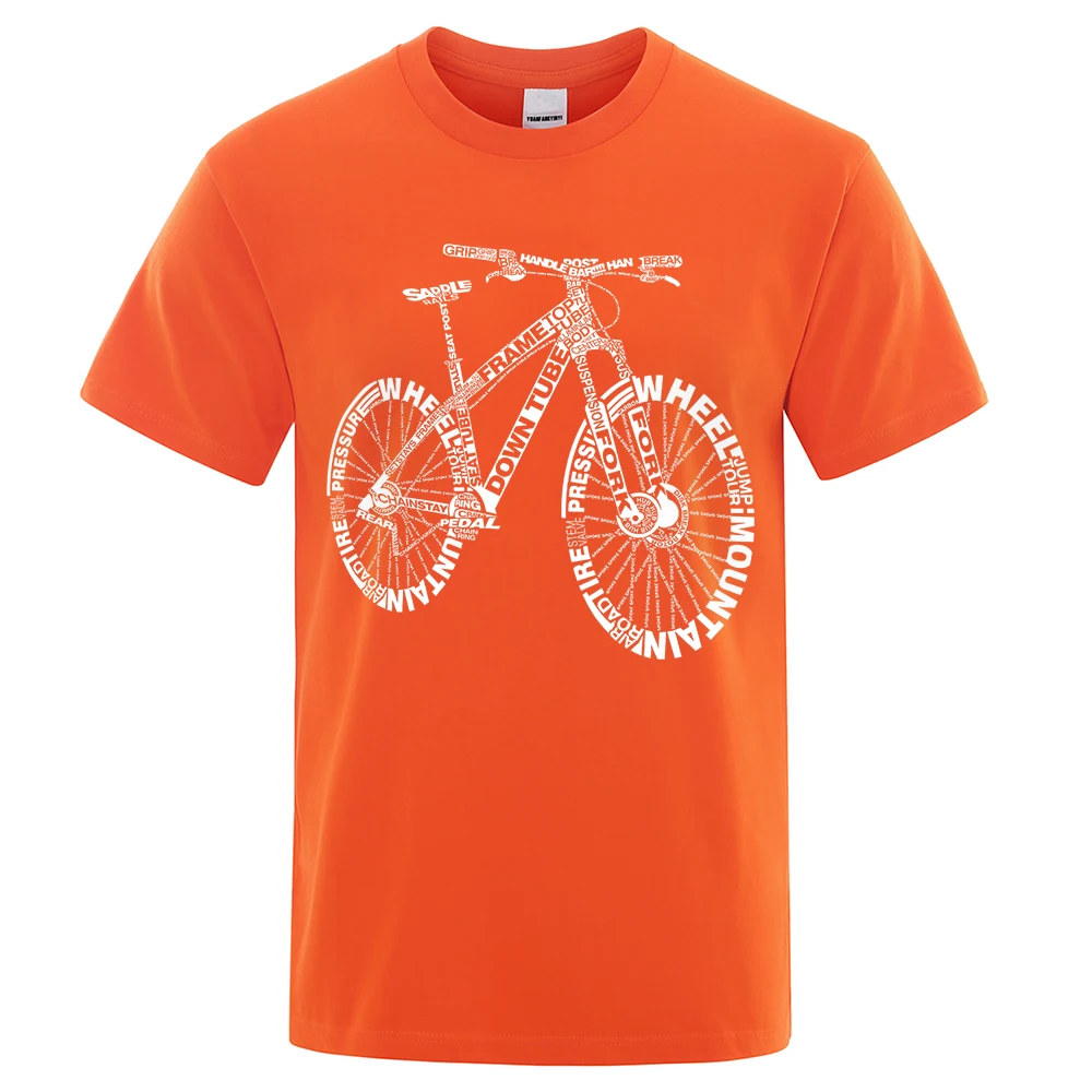 Mountain Bike Alphabet Print Oversized Vintage Tee - Unisex Breathable Summer T-Shirt