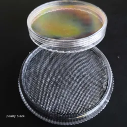 Radiant Metallic Pearly Face & Body Paint with Water - Activated Shiny Eyeliner (Pearly black)