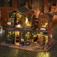 DIY Wooden Miniature Model Kit Twilight Book City Casa Doll Houses 3D Puzzle Dollhouse With Furniture for Friends Christmas Gift 2