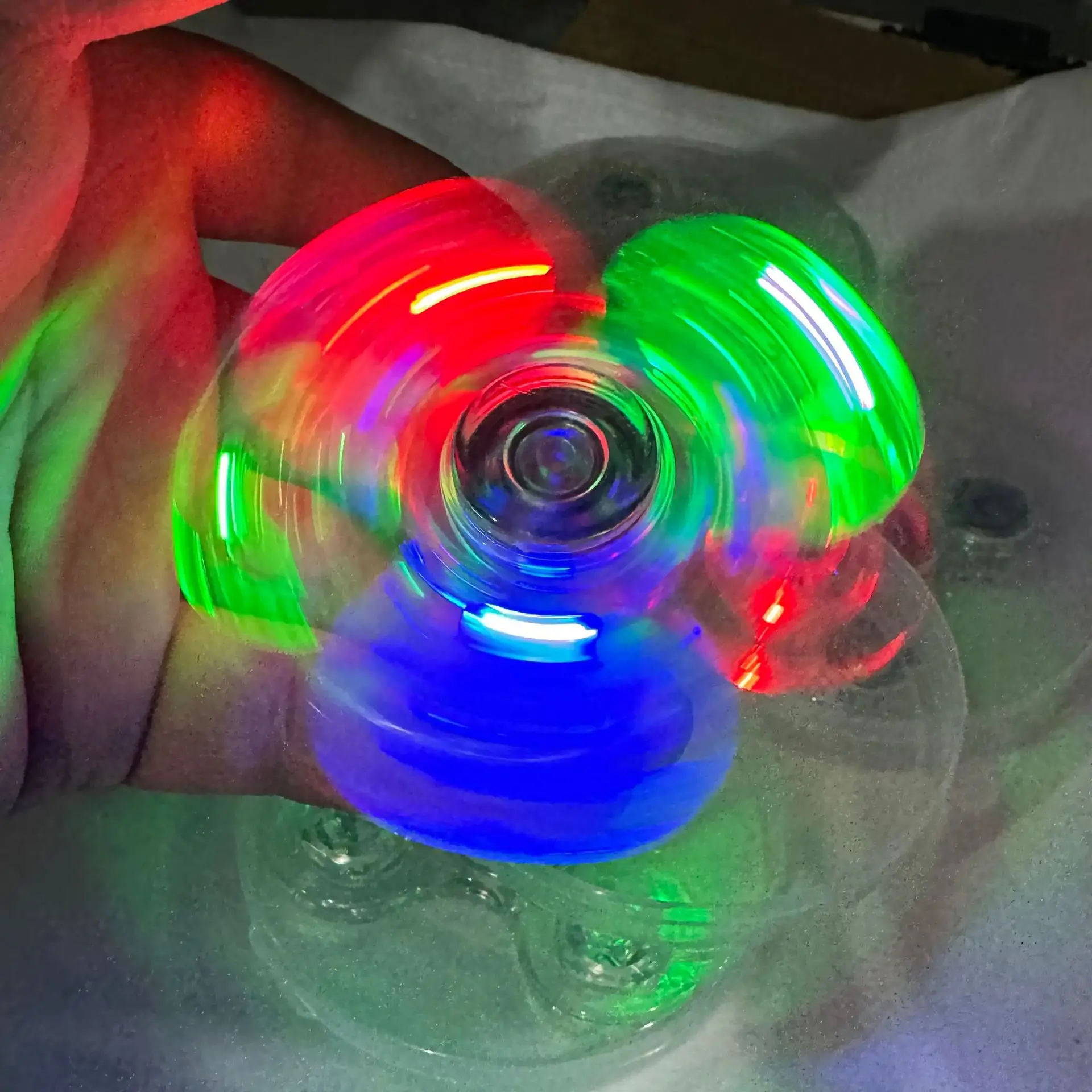 Handgekurbeltes Gyroskop, kristallbeleuchtetes LED-Licht, Fidget Spinner, Nachtlicht, EDC, stressreduzierendes Spielzeug, Power-Gyroskop – Detail 3