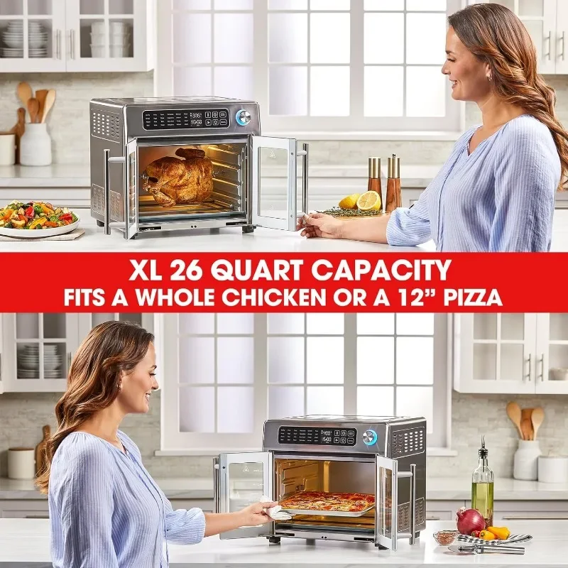 Emeril Lagasse 26 QT Extra Large Air Fryer, Convection Toaster Oven with French Doors, Stainless Steel 4