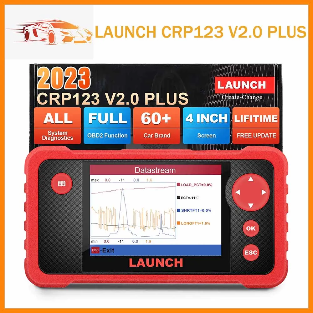 

LAUNCH X431 CRP123 V2.0 PLUS obd2 scanner auto code reader full system Diagnostic Tool Launch Scanner crp123 V2.0 pk CRP129X