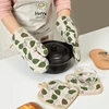 1pcs Thickened Oven Gloves Set, Anti-scalding, Simple Cotton And Hemp, Microwave Oven Glove, Baking, Cooking, Kitchen Tool
