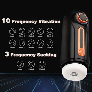 Black Whirlwind Male Masturbator Automatic Vibrating Thrusting Sucking Blowjob Masturbation Real Vaginal Adult Sex Toy for Men 3