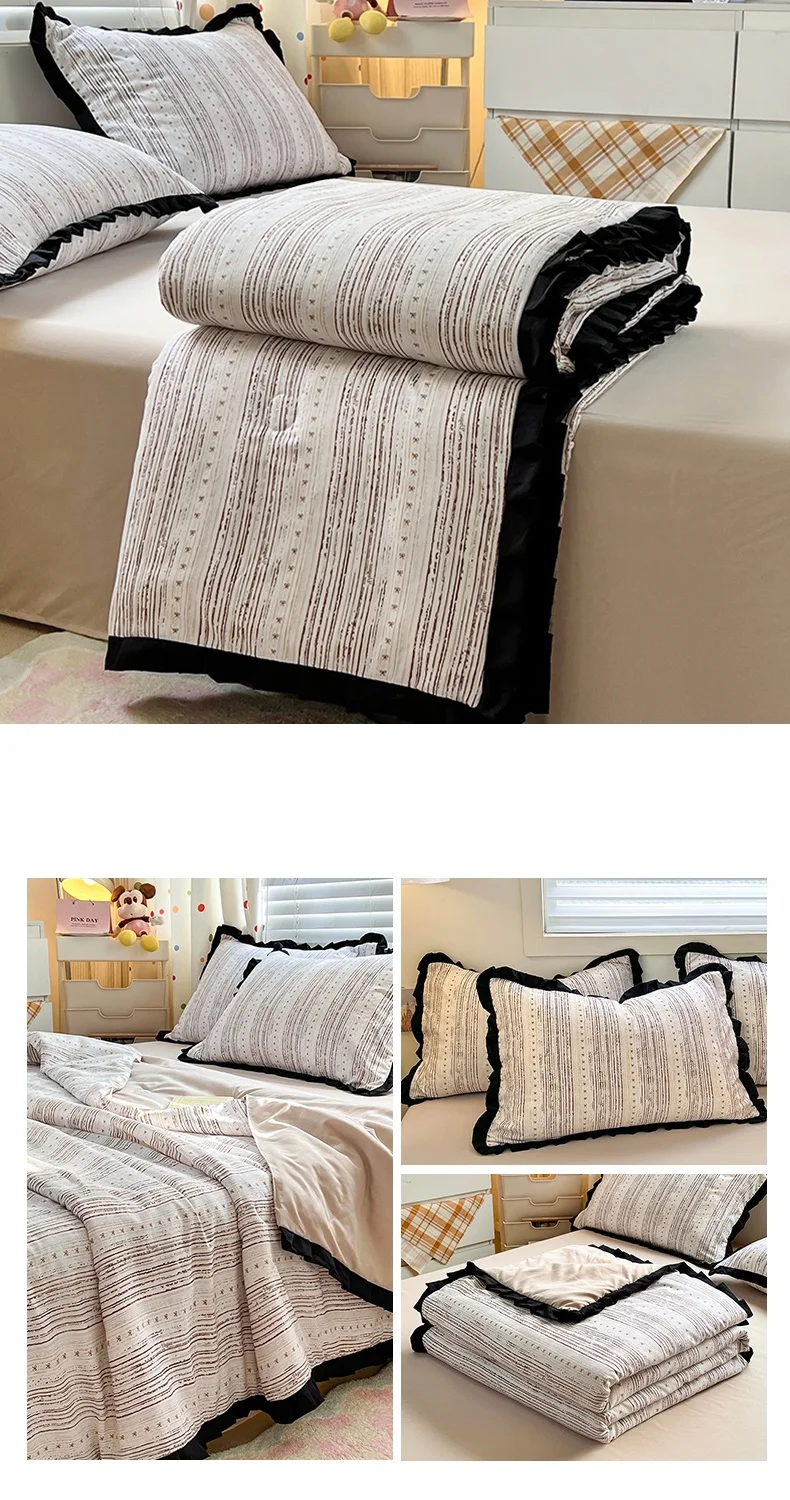 Floral Style Duvet Summer Comforter Single/Queen Size Quilts Quilted Blanket Skin-friendly Bedspread 여름이불(Pillowcase Need Order)