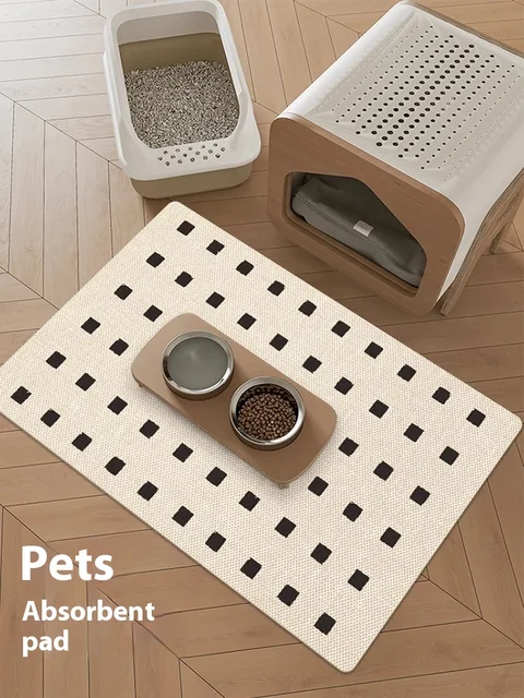 VIKAMA Pet Feeding Floor Mat, Dog Food Bowl, Tablecloth, Dirt-Resistant Carpet, Pet Supplies, Splash-Proof And Anti-Slip Mat
