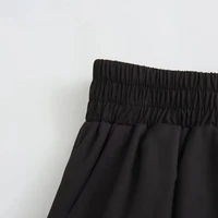 Jupe longue plissée large noire style trapèze pour femme, style vintage chic, taille haute, élégante, nouvelle collection printemps 5