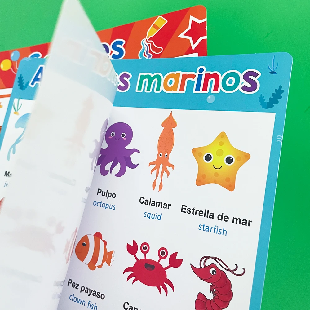 10 Themes Kids Learning French Korean Spanish English Big Cards Toys School Classroom Decoration A4 Poster Educational Toys 6