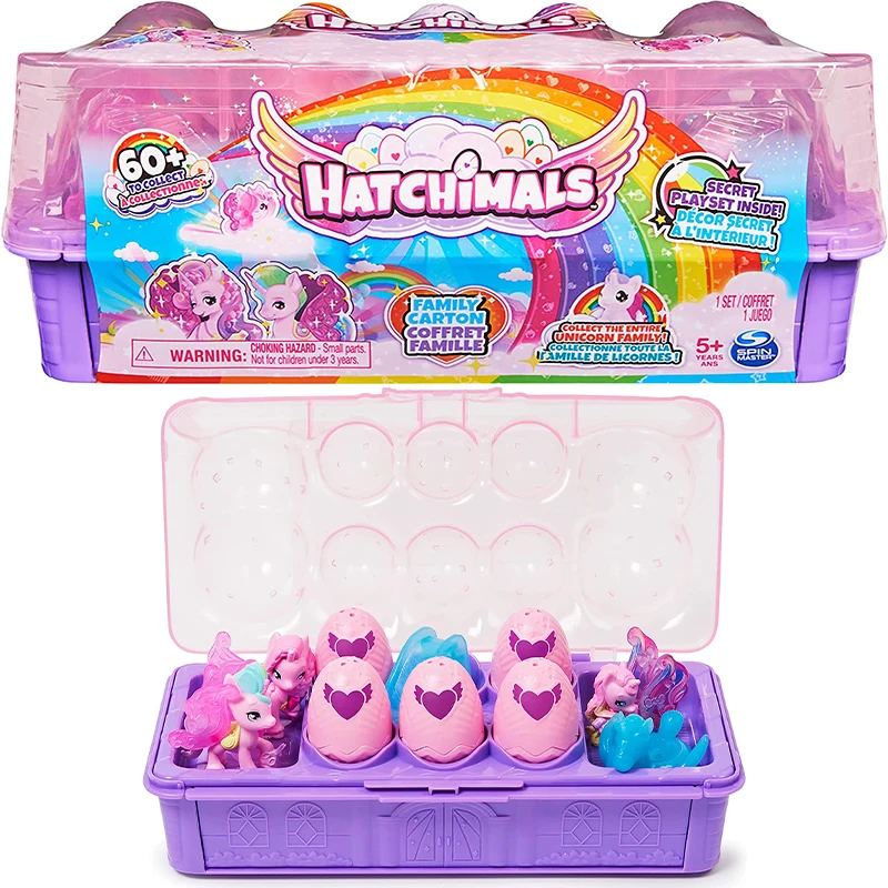 thumbnail image 1 of Figuras coleccionables originales de Hatchimals, caja de cartón con forma de unicornio, regalo de cumpleaños sorpresa para niñas, 1 of 4