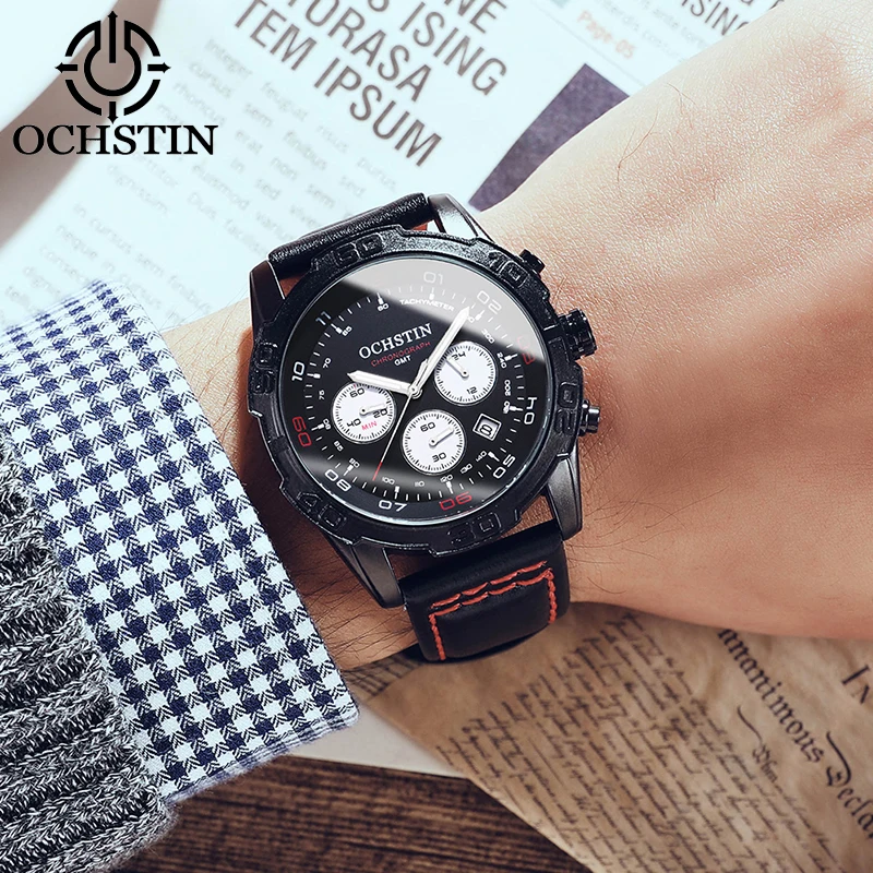 Ochstin original brand pilot series fashion watches multi-functional quartz movement men's quartz watch