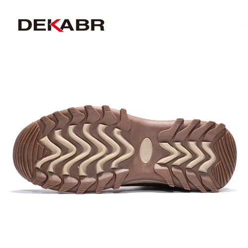 DEKABR 남성용 천연 가죽 부츠, 따뜻한 모피, 수제 스노우 부츠, 방수 작업 앵클 부츠, 하이탑 남성 신발, 겨울 3