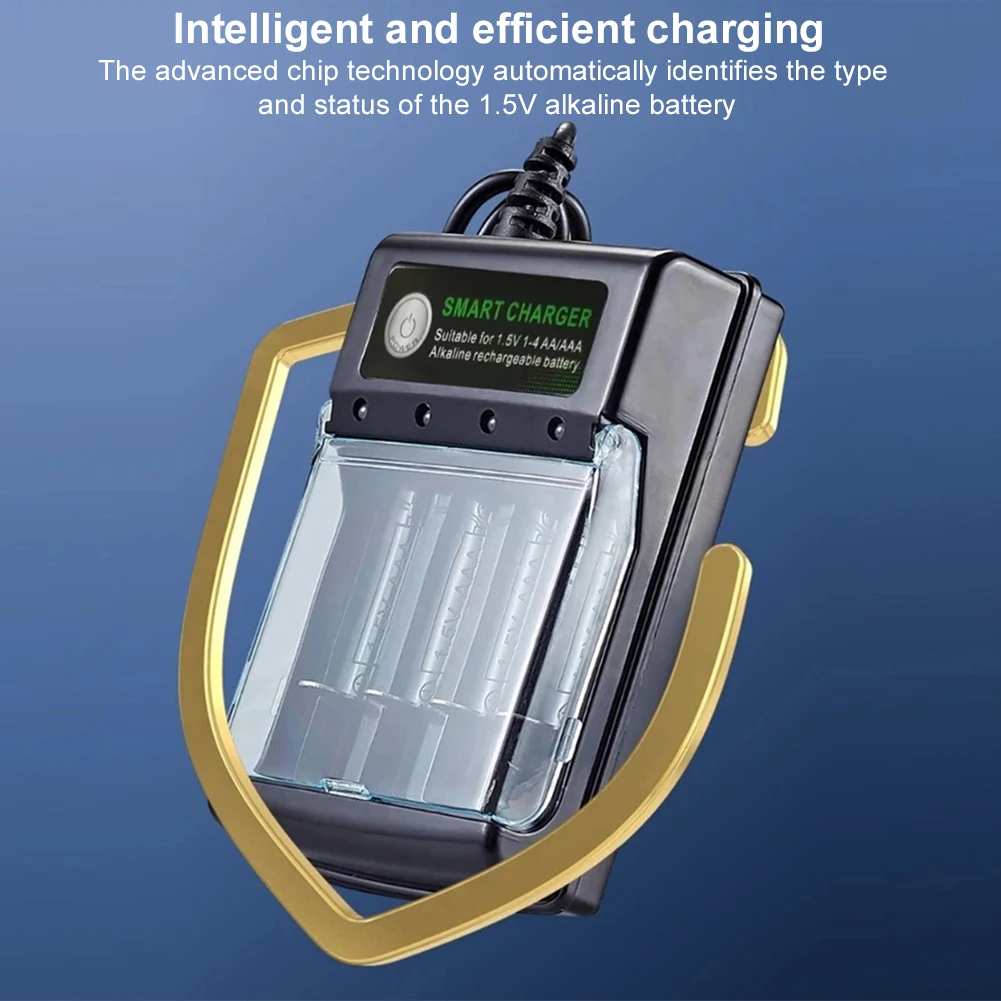 4 Slots Battery Charger Independent Charging Speedy Smart Charger Intelligent Battery Charger for 1.5V AA/AAA Batteries Charger