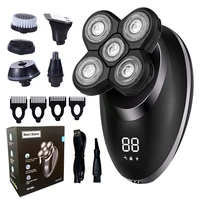5 In 1 Electric Shaver For Men Bald Head Hair Clipper Nose Trimmer 5 Floating Blade Heads Shaving Beard Knife Rechargeable Razor 1