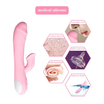 Dildo G Spot Clitoral stimulation Rabbit Vibrator Powerful Cunnilingus Orgasm Sex Toys for Women Lesbian Erotic Adult Toys 3