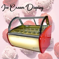 10 12 16 18 Trays Commercial Refrigeration Gelato Showcase Ice Cream Chest Display Machine Counter Top Hard Ice Cream Freezer 1