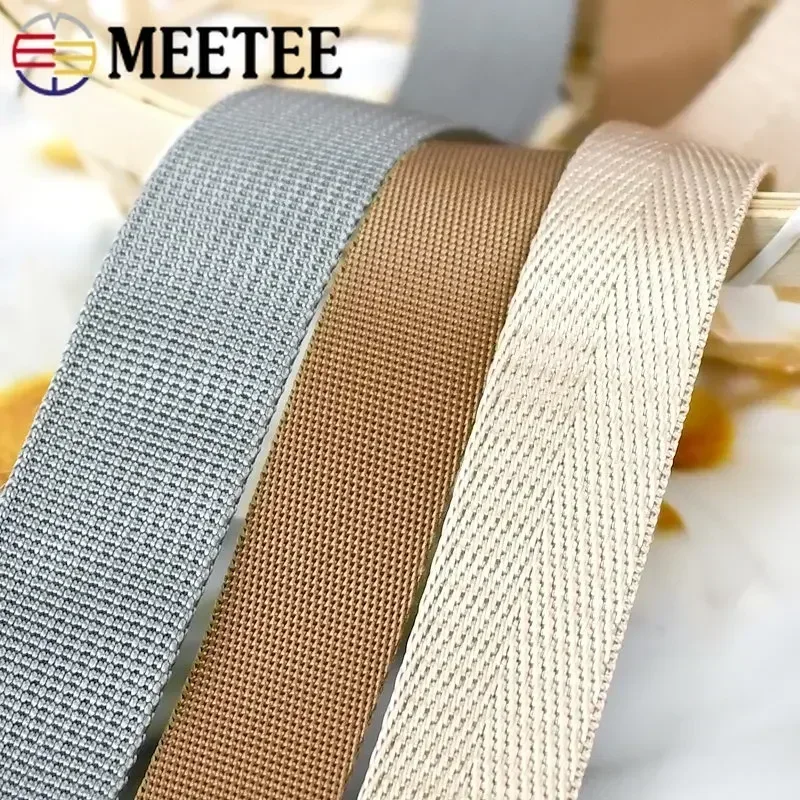 Nylon Webbing 8Meters Nylon Webbing Band Herringbone Pattern Lace Tape Ribbon DIY Bag Strap Sewing Accessories
