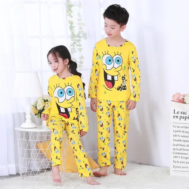 New Children's Spring Summer Children's Pajamas Cartoon Boy Longsleeved Pajamas Cartoon Boy Long Sleeved Sleepwear Kids