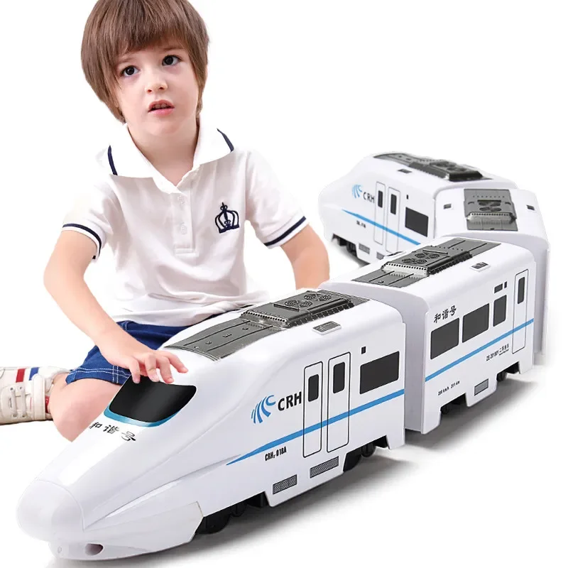 1:8 Harmony Railcar Simulation High-speed Railway Train Toys for Boys Electric Sound Light Train EMU Model Puzzle Child Car Toy electric train toy set car railway and tracks steam locomotive engine diecast model simulation truck model toys for boys kids