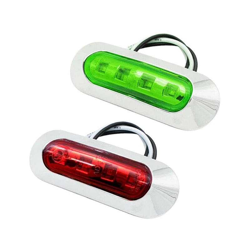 sealed waterproof navigation led boat lights 2pcs bow pontoon lights dc 12v 24v piranha lamp red green durable useful 2Pcs Durable Marine Light 24V LED Navigation Light Boat Yacht Lamp