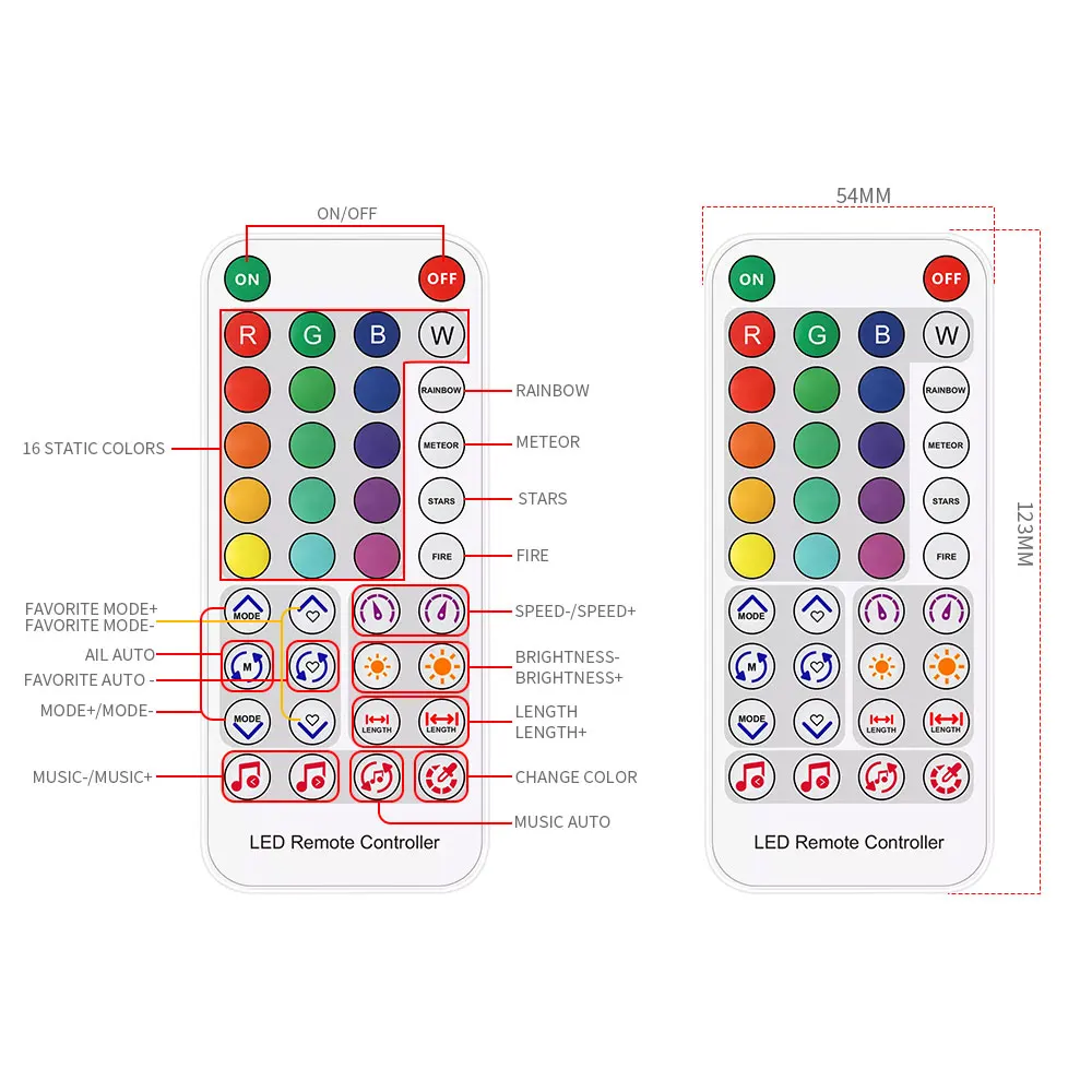 SP617E-SK6812 RGBW 음악 컨트롤러 내장 마이크 WS2814 SM16704 TM1824 LED 스트립 Bluetooth APP 및 IR 원격 제어 DC5-24V