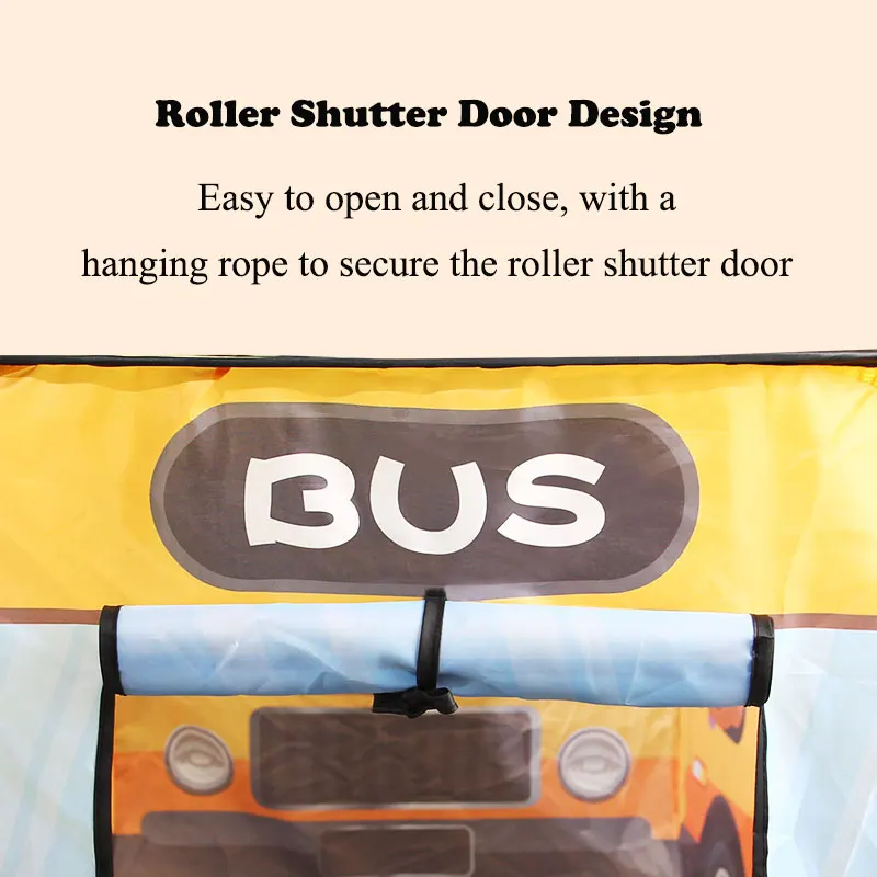 Portable Cartoon Bus Kids Toys Tent Outdoor Children's Tent Toys Play House Child Toy Baby Room Tent Automatic Pop-up Game Tents 3