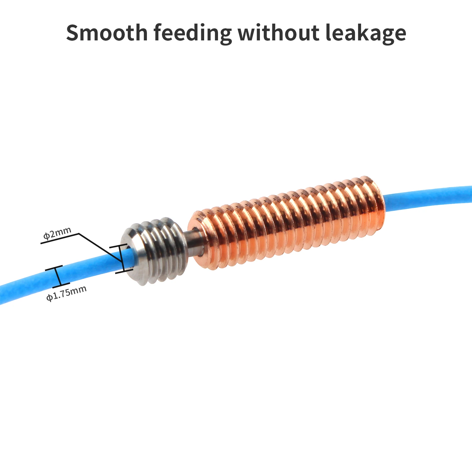 MK8 Throat 구리 티타늄 합금 열 차단 Throat, 필라멘트 MK8 핫엔드 3D 프린터 액세서리, 1.75mm, 1 개, 2 개