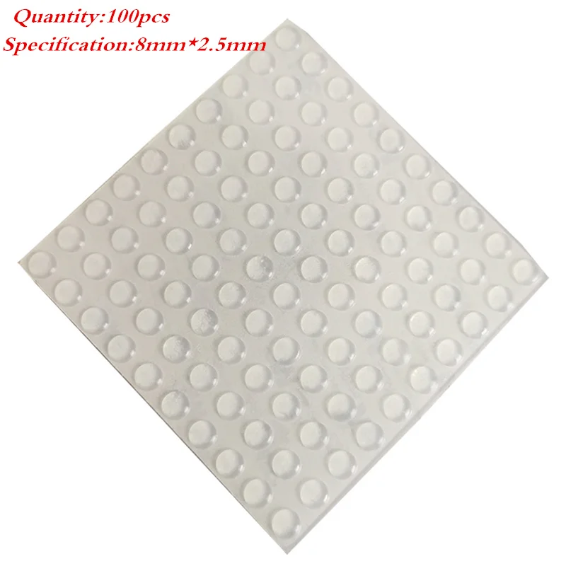 Silicone bumpers, 8mm x 2.5mm Black clear anti-slip silicone rubber plastic bumper damper shock absorber, self-adhesive silicone feet pads, 1000 PCS
