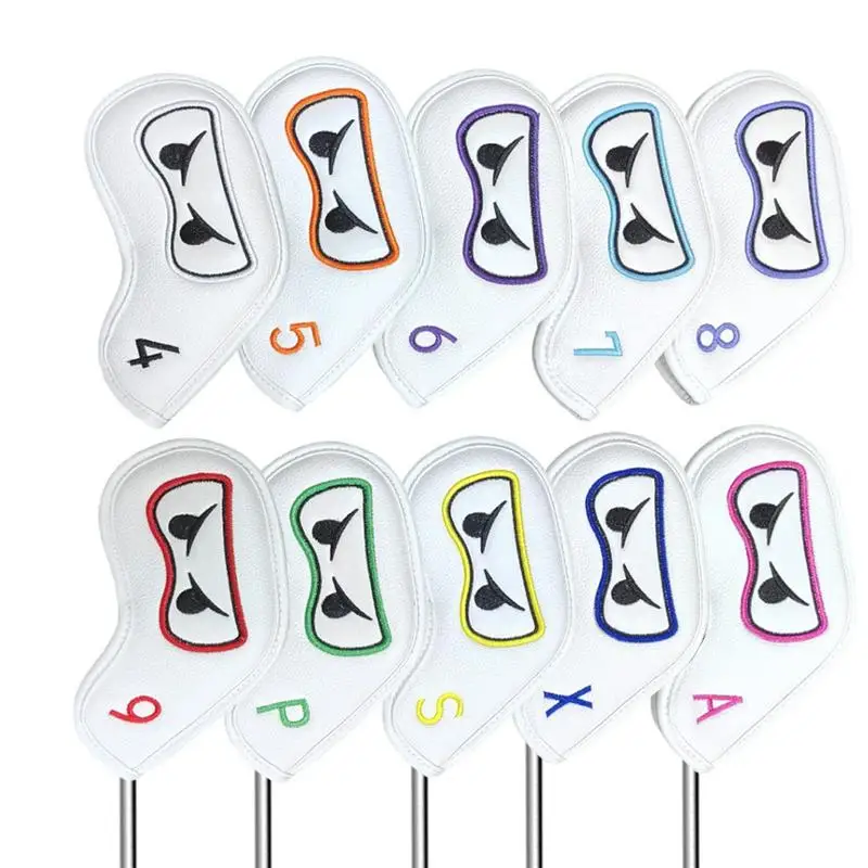 

Чехлы для гольфа, магнитные Чехлы для головы, вышитые аксессуары для гольфа, чехол на голову с магнитной застежкой, набор из 10 чехлов для гольфа