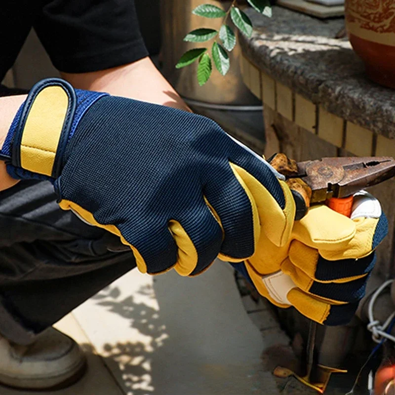 Work Gloves Sheepskin Driver Safety Protection Wear Safety Workers Welding Gloves Repair Protective 1 pair