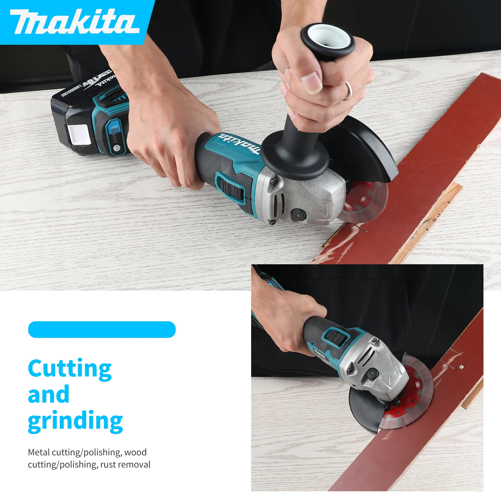 Makita18V electric tool DGA404 cordless grinder electric tool angle grinder brushless sanding machine trimming machine