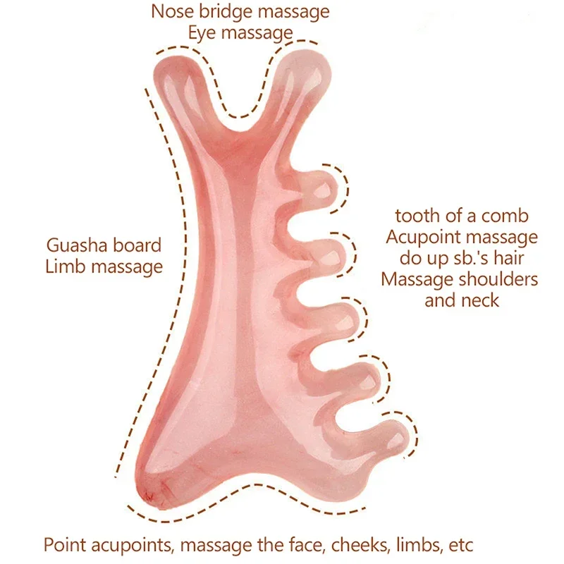 4-in-1 Resin Massage Tool For Scalp Eye Shoulder & Neck Massage Facial Massage Board Acupuncture Therapy Combs Body Relaxation