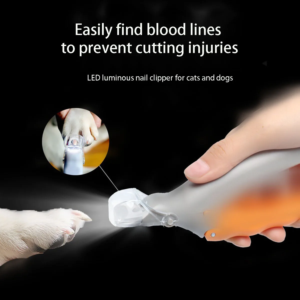 Pet Nail Clipper with LED Light – Multifunction Grooming Nail Trimmer for Dogs & Cats
