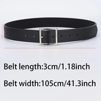 Ceinture en cuir Pu souple pour femmes, boucle carrée, boucle ardillon, jean noir, Chic, marque de luxe, sangle fantaisie Vintage, 2023 5