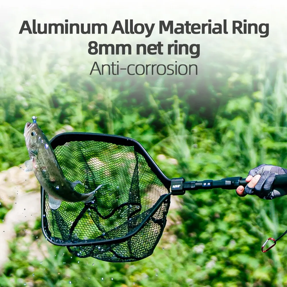 Fishing Net Portable Telescopic Landing Net Floating Nylon Material Fishing Mesh