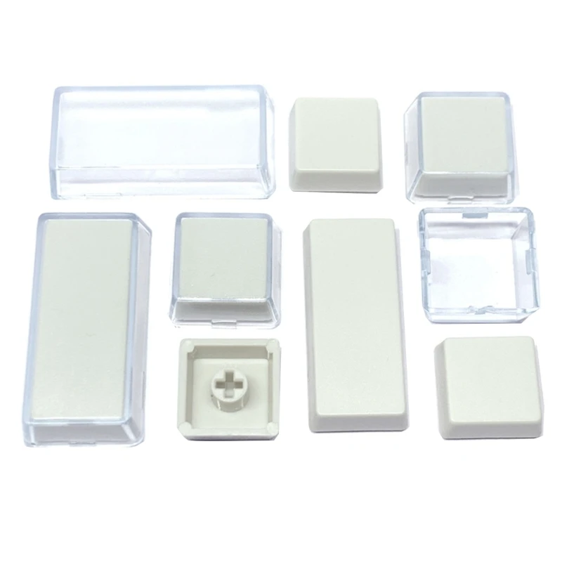DN59 사용자 정의 Keycaps 10pcs 기계식 키보드 용 이동식 보호 쉘이있는 ABS 투명 이중층 키 커버
