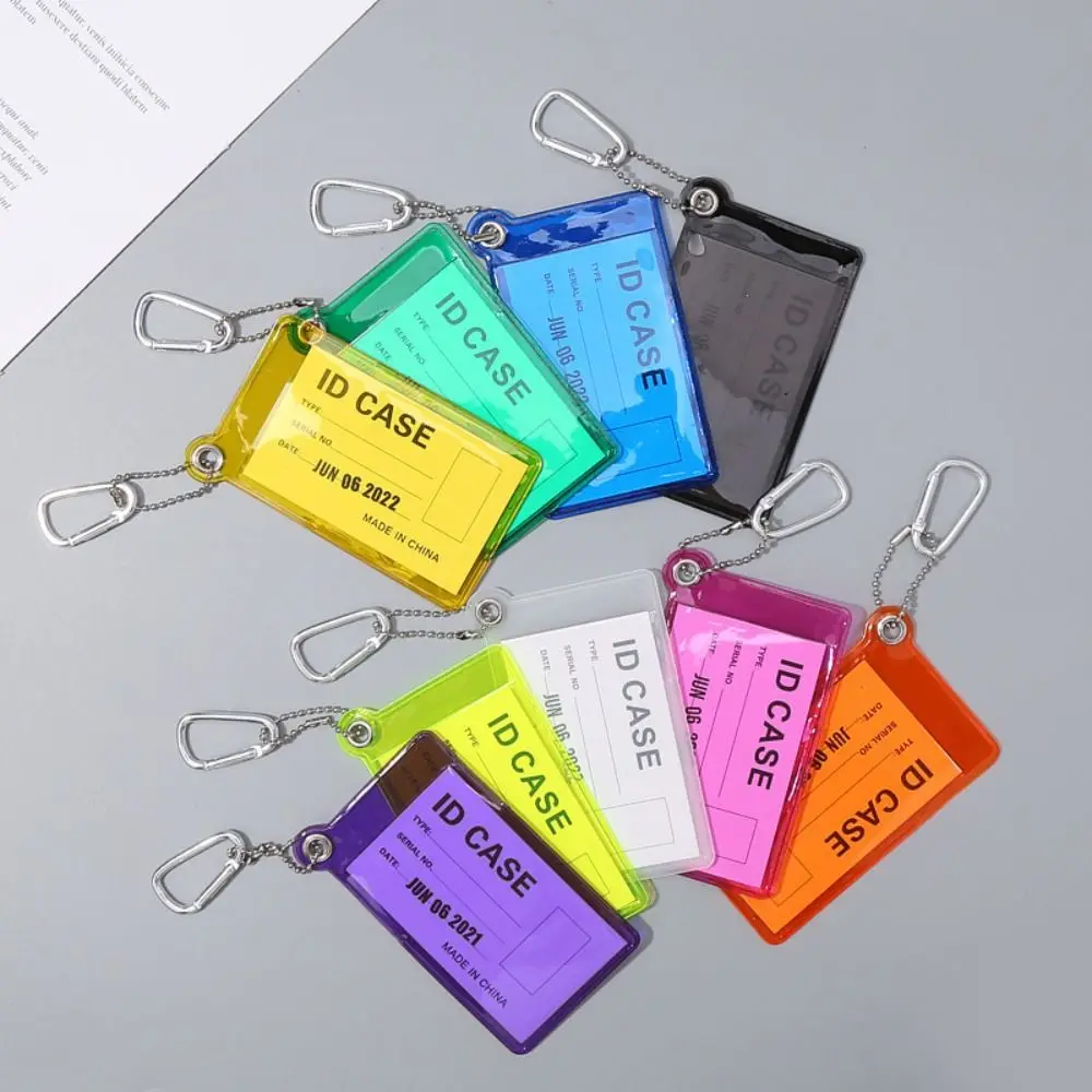 Creative Portable Credential Holder Trendy PVC ID Card Case Keyring Bag Keychain Gifts wallet card holder card holder credit card holder card wallet id card holder id card case card sleeve card sleeves