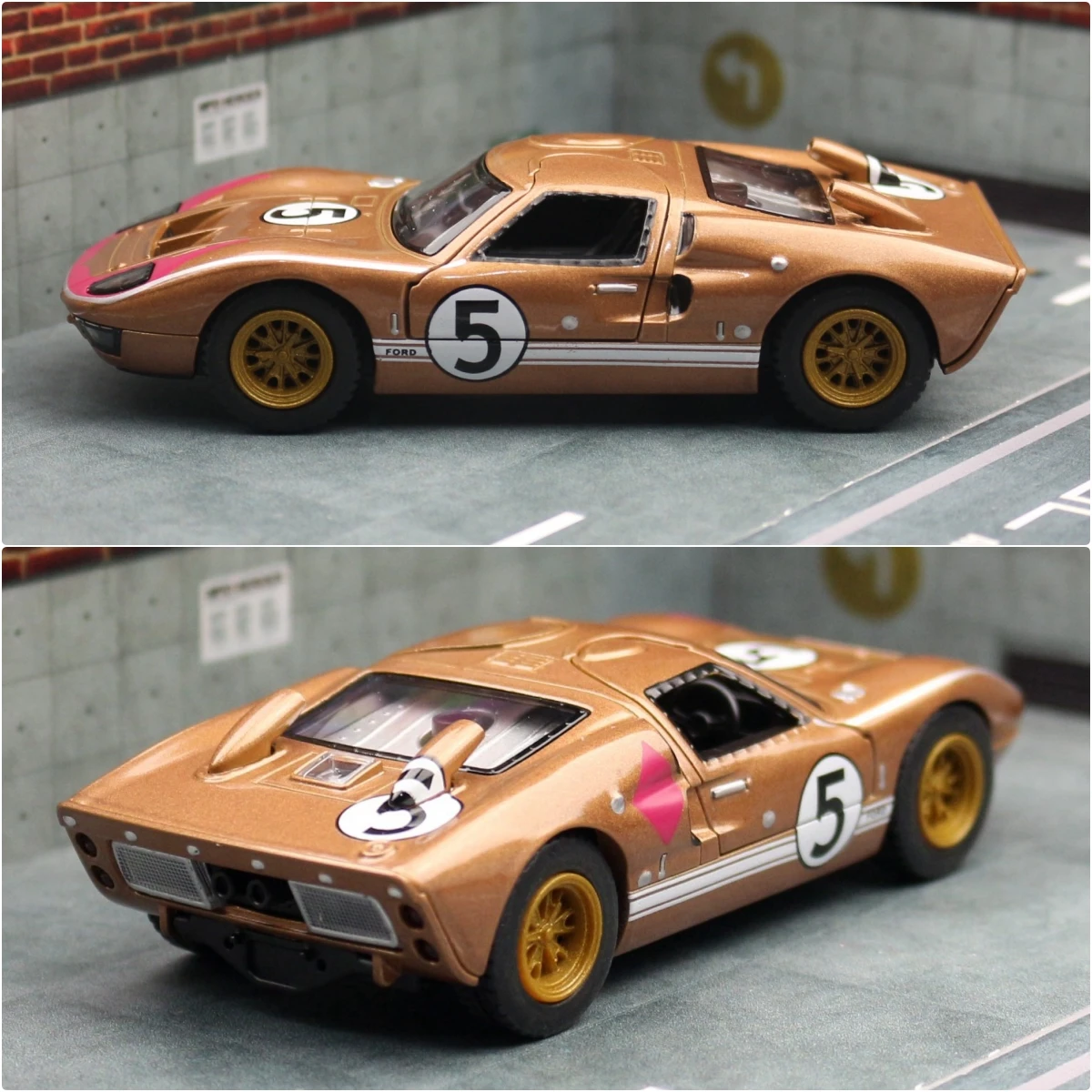 KiNSMART Toy Car Model 1/32 1966 Ford GT40 MKII Racing Rally Alloy Diecast Miniature Vehicle Collection Gift For Children Boy 3