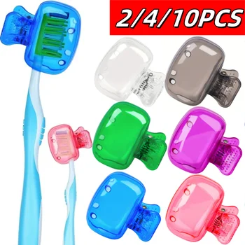 10/4/2PCS Travel Toothbrush Head Covers Toothbrush Protector Cap Brush Pod Case Protective Portable Plastic Clip for Household