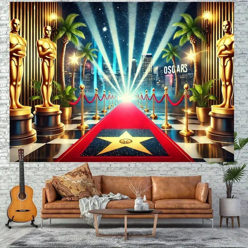 Einteilig, Oscar-Auszeichnung auf dem roten Teppich, Partybanner, Jubiläumsbanner, dekorativer Hintergrund für Geburtstagsfeiern, Urlaubsparty – Detail 4