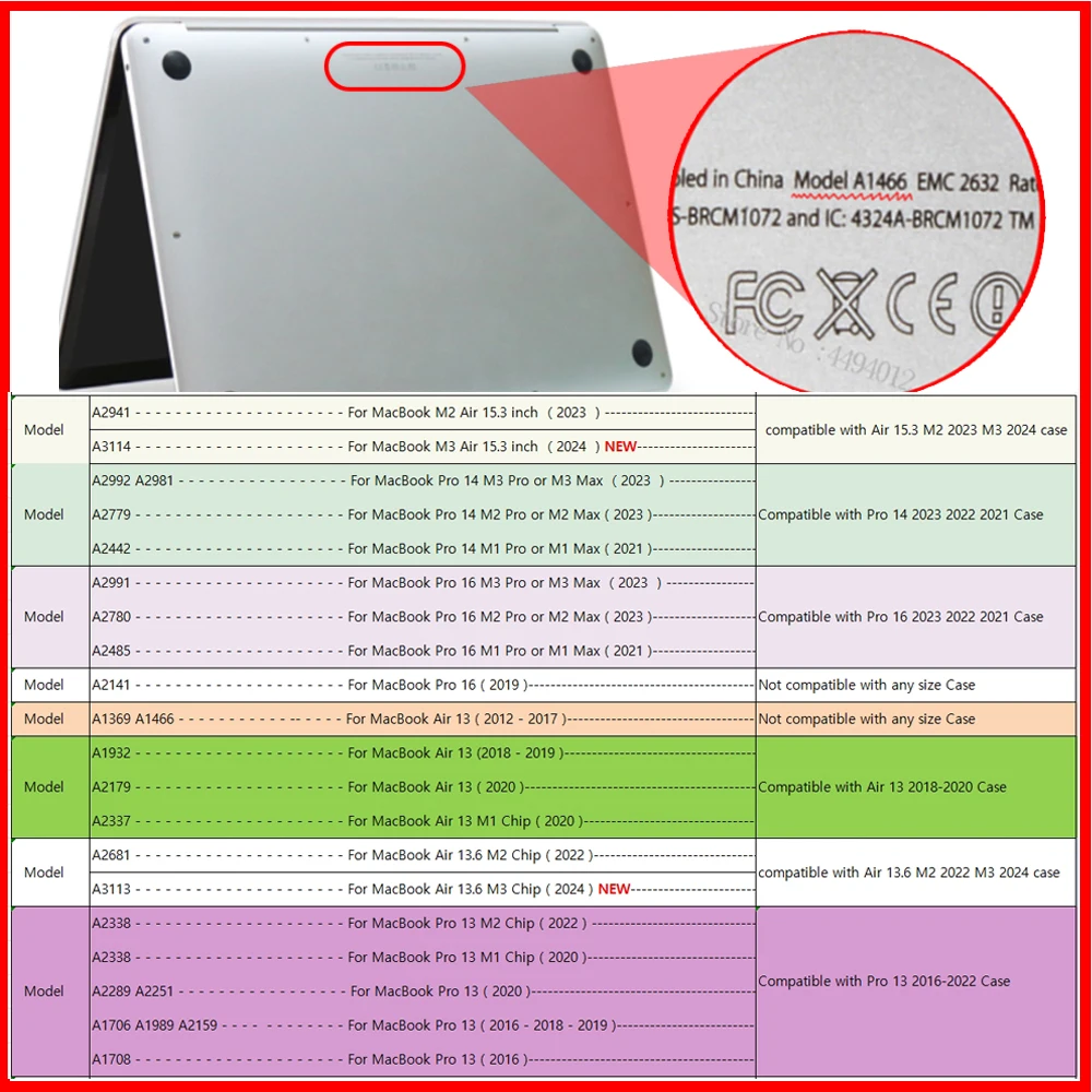 Cristal Casca Dura Case do Portátil para Macbook ar Pro Retina 12 13 15 13.3 13.6 ar 2023 m2 Barra de Toque para Macbook Pro 13 Case A2338 - Imagem 6