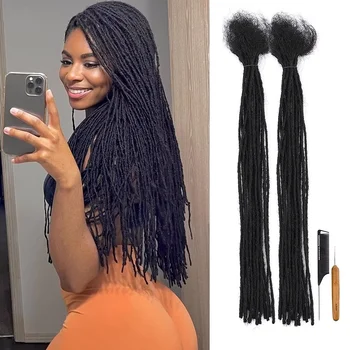 Dreadlock Extensions Human Hair For Men Women Crochet Braids Organic hair Dread Loc Extensions 0.2 cm Microlocs Crochet Hair 1