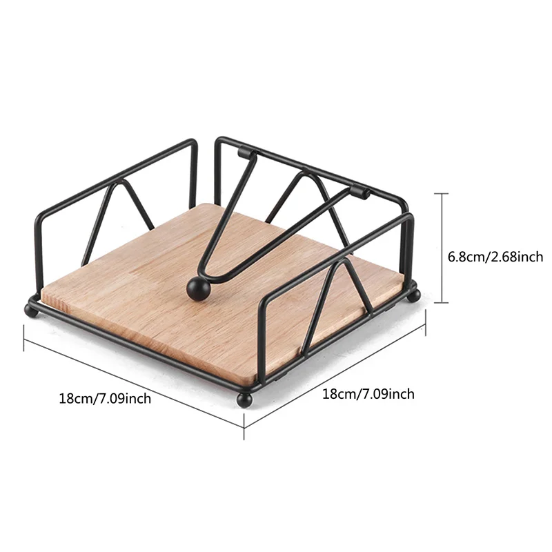 Flat Napkin Holder Metal Kitchen Napkin Holder With Weighted Tension Arm Rustic Tissue Paper Dispenser For Countertop Table 6